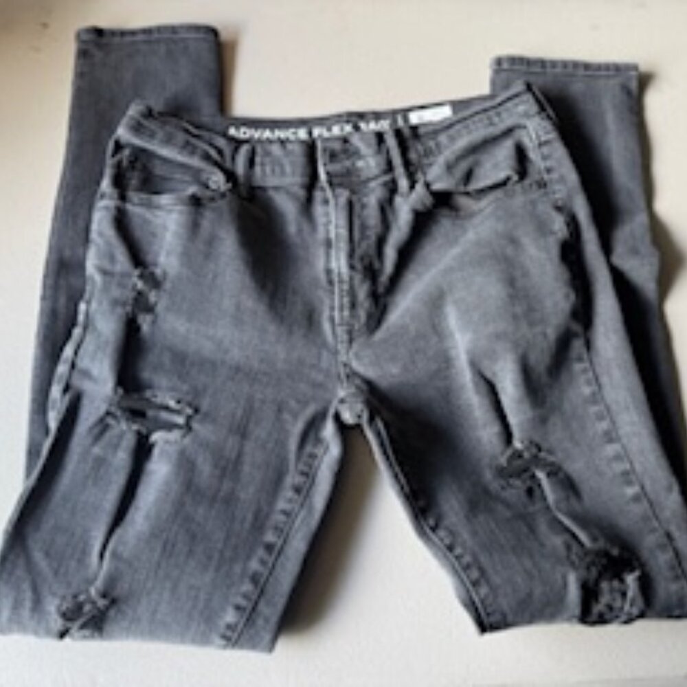 Men's Arizona Jeans, Super Skinny, Blackwashed distressed, 32/34